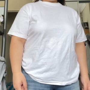 White plain cotton t-shirt